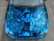 Airbrush Art on Bonnet | No Rules No Shame - Kustom Airbrush