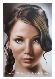Jennifer L. airbrush on paper - Airbrush Artwoks