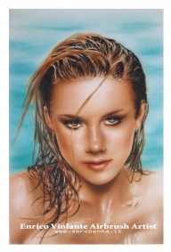 acrilico su "carta liquida" (by Tecka Design) cm.35x50 - Airbrush Artwoks