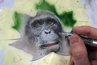 Airbrush on Leaf - Photorealism