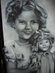 figurative - Shirley Temple closeup by Julia Tapp - Airbrush Artwoks