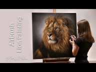 Lion Wildlife Painting - Realistic #Airbrush Artwork! - Video - Airbrush Videos