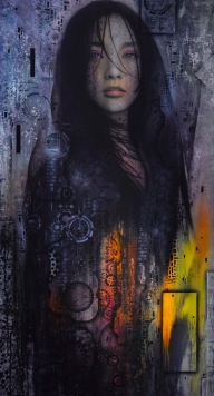 Painting Airbrush on wood from the Artworks gallery London. Title REYNA 2045 - Favorite Art