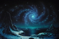 Airbrush painting on cs10 canvas . Title SPIRAL - Painted for the Astronomy Magazine USA. - Artworks