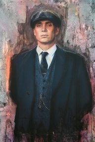 Painting Airbrush on wood. Title I ALWAYS WANTED TO BE A GANSTER. Painted with a 1945 vintage Paashe Airbrush. - Artworks