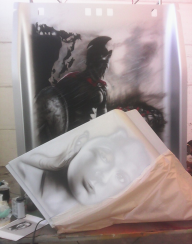 Queen Gorgo portrait, from 300 movie. Scania Show Truck - in progress - ArteKaos Airbrush Tutorials