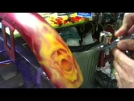 ▶ Six Pack O Skullz airbrushing with real fire by Scott MacKay - YouTube - Airbrush Videos