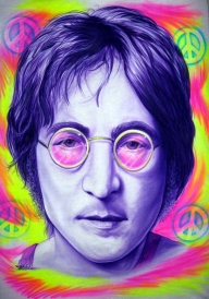 John Lennon airbrushed on a T-Shirt - My Paintings