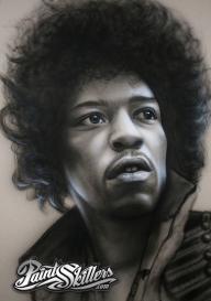 Jimi Hendrix - Airbrush Painting by ~Konf - Airbrush Artwoks