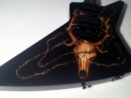 Elk Skull Guitar | Airbrush Art | Professional Air Brush Artist in Perth, WA - Airbrush Artwoks