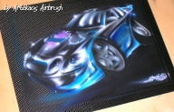 Caricature on Carbon Panel - ArteKaos Airbrush