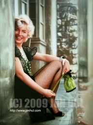 "SEXY MARILYN" (C) 2009 Jon Hul Mixed medium rendered on large canvas. - Fotorealismo