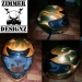 Airbrush Orange flame metal flake helmet.