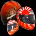 Custom painted helmets airbrush designs by airbrush artists Jo Taylor