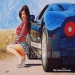 "REVVED-UP!" (C) 2010 Jon Hul This is my airbrush painting, rendered with acrylic paints on illustration board. The model is Denise Milani, and the car is a 2009 Fort-GT Custom.