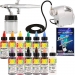 $72.46 Dual-Action #Airbrush #CAKE DECORATING AIRBRUSHING #KIT with #Set of 12 Food Colors