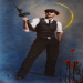 Airbrush on cs10 canvas from the Artworks Factory London. Title I ALWAYS WANTED TO BE A GANGSTER.
