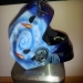 Custom airbrushed space theme on hockey mask by Fester Custom Airbrushing