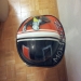 Airbrushed UM design on fireman's helmet by Fester Custom Airbrushing